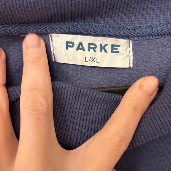 Parke mockneck - blue, embossed L/XL - NWOT - Picture 5 of 6